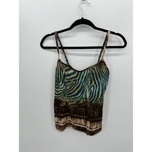 Papillon Blanc Womens Camisole Y2K Tank Size S Zebra Dark Fairy Grunge Boho
